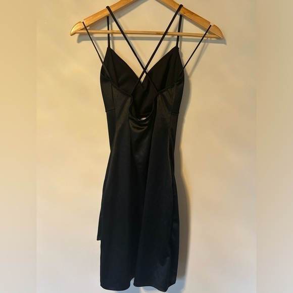 Lovely Day black cross back camisole dress with overlap skirt - Picture 3 of 6